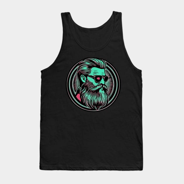 Hipster Bearded Man With Glasses Tank Top by Embrace Masculinity